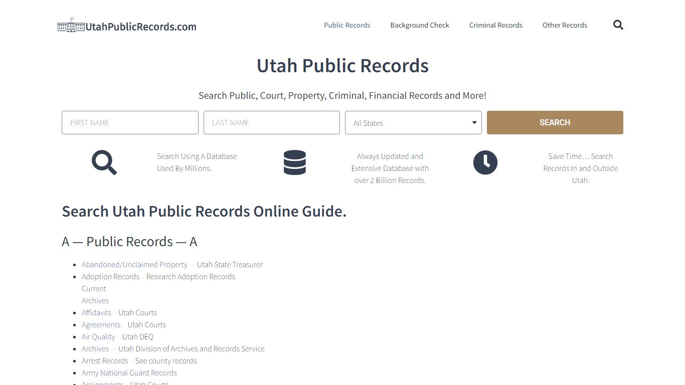 State of Utah Public Records Guide: UtahPublicRecords.com